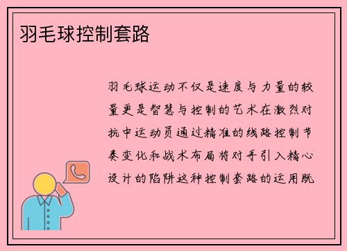 羽毛球控制套路